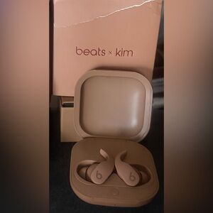 Beats by Dre Beats x Kim True Wireless Earbuds in Mauve and Tan